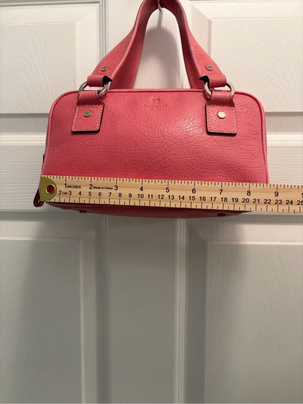 Kate Spade New York Pink Pebbled Leather Mini Satchel Bowler Bag